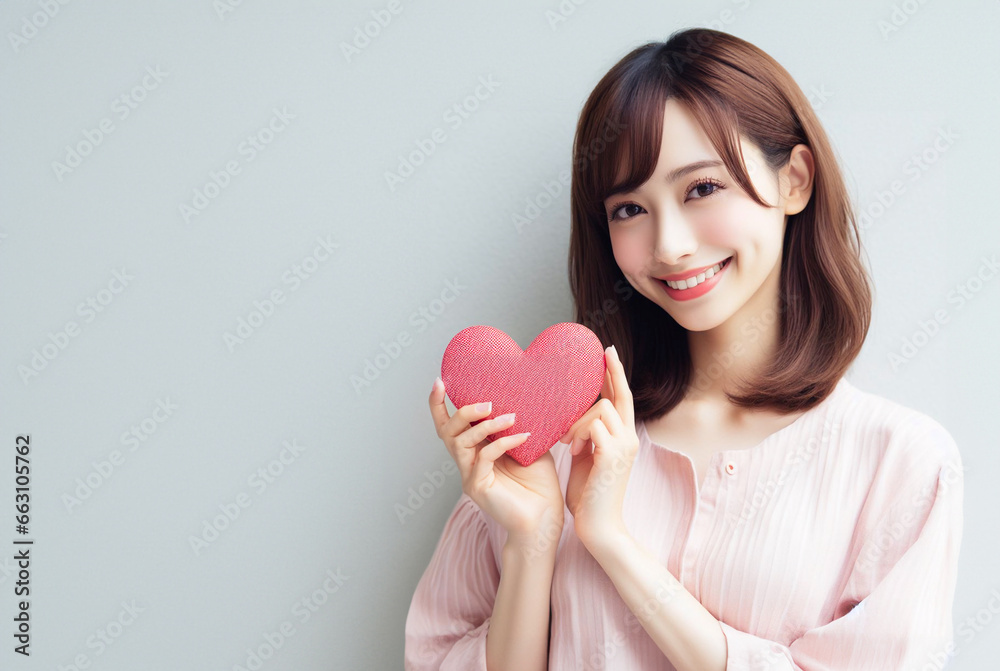 バレンタイン/出会い/マッチング/お見合い/恋/恋愛/恋人/婚活/結婚/告白/愛/LOVE/好き/ハートを持つ女性・女の子の写真素材 バレンタイン/出会い/マッチング/お見合い/恋/恋愛/恋人/婚活/結婚/告白/愛/LOVE/好き/ハートを持つ女性・女の子の写真素材