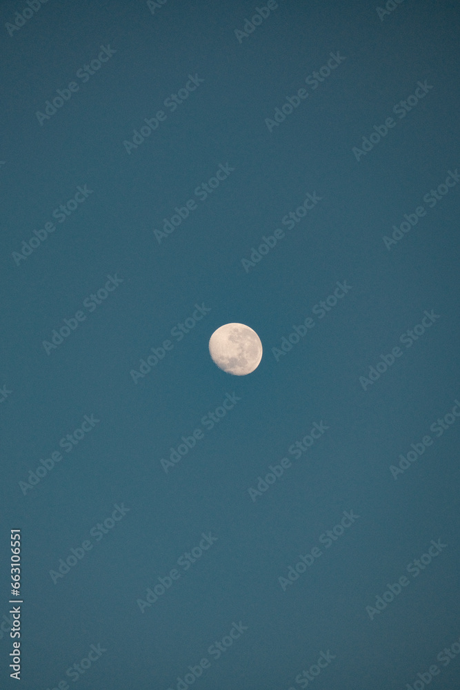 Moonlit Zenith: Central Moon in Vertical Sunrise Canvas Moonlit Zenith: Central Moon in Vertical Sunrise Canvas