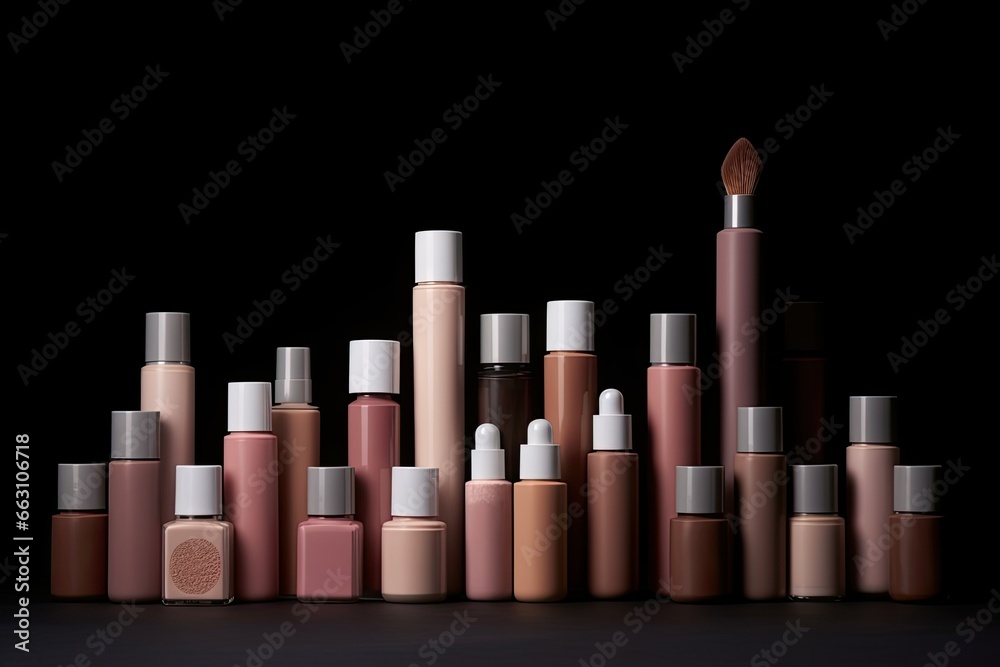 Lipsticks of various colors on a black background close up Lipsticks of various colors on a black background close up