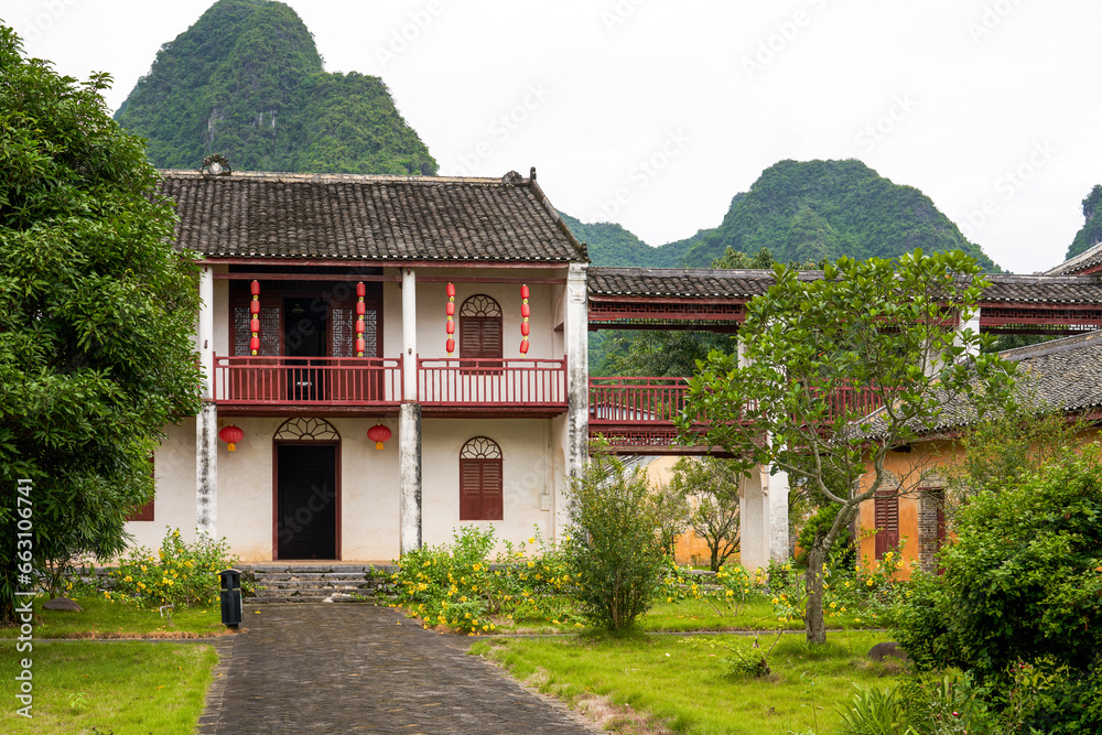 Southern residential buildings in the late Qing Dynasty in Longzhou, Guangxi, China, Yexiu Garden
