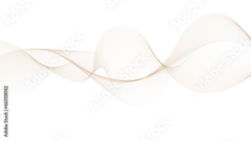 Curly waves abstract background beige shade multi waves line art vector pattern. Brown smooth waves on white background Vector illustration
