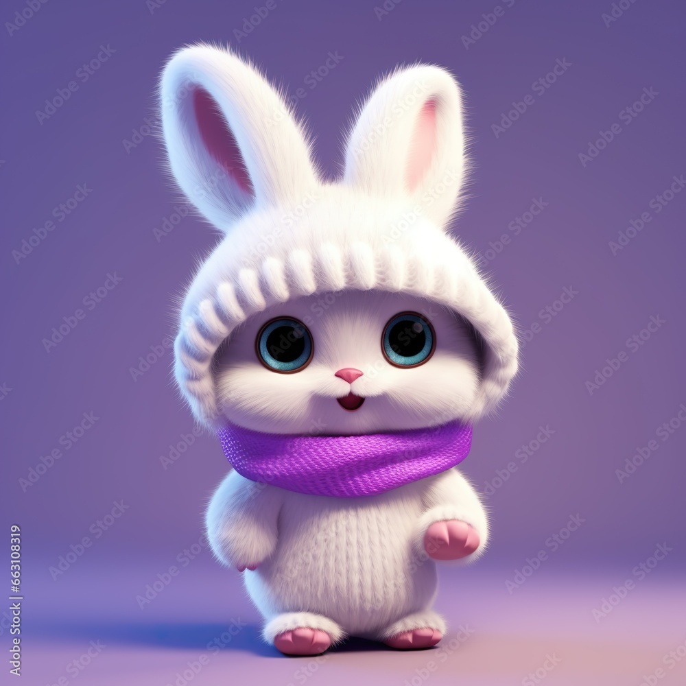 Fototapeta premium Easter bunny with a bow