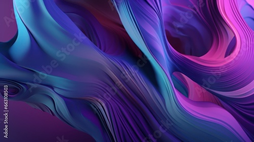 Abstract creative template. Violet Purple Blue Wavy in 3d art style wallpaper background