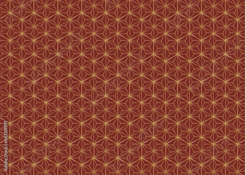 赤茶ベースの麻の葉柄背景