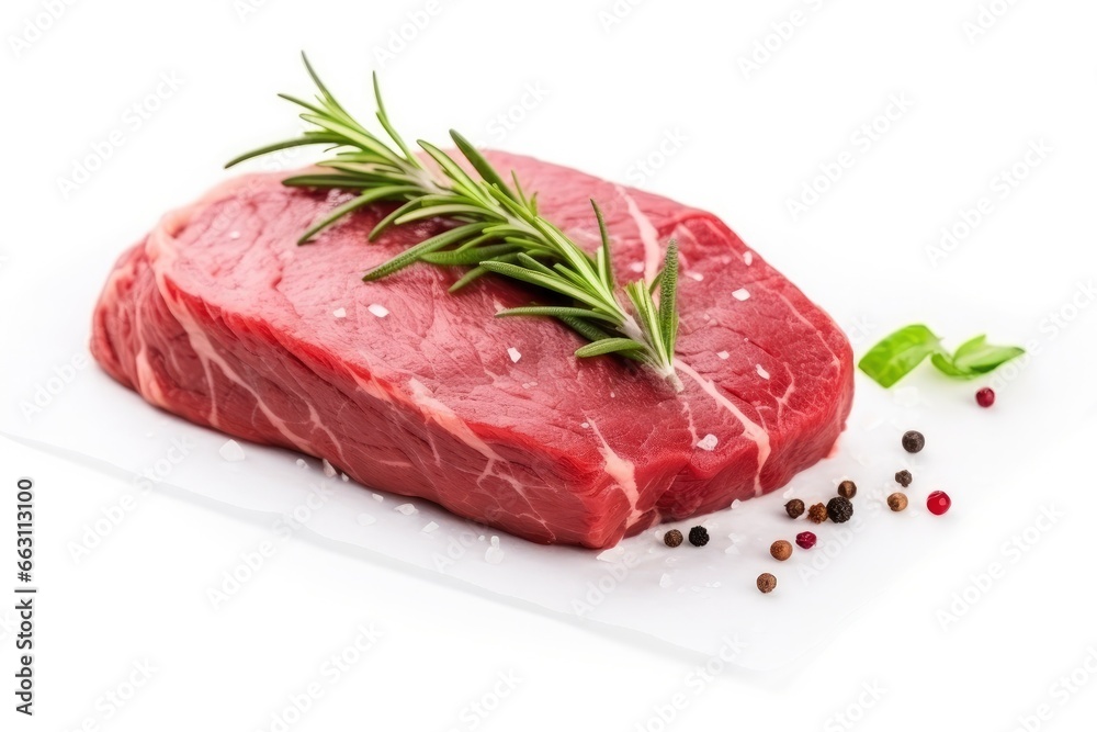 Fillet steak beef meat isolated on white background.