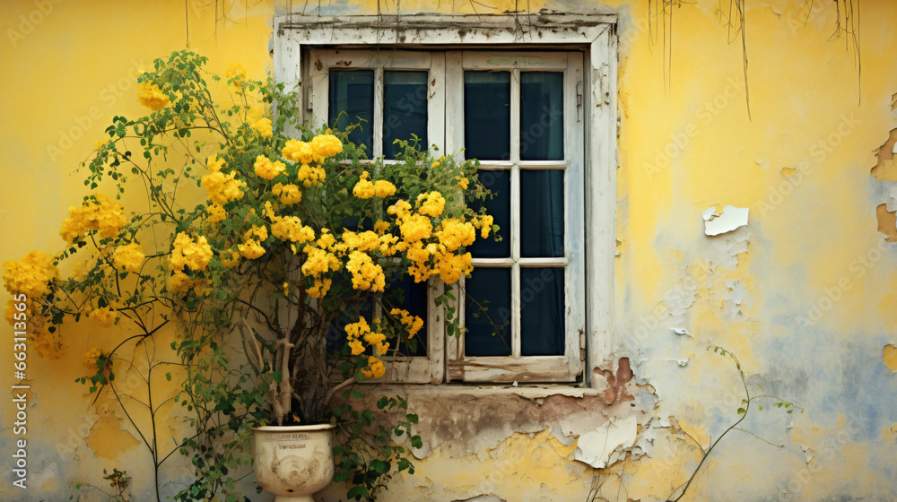 Floral window yellow