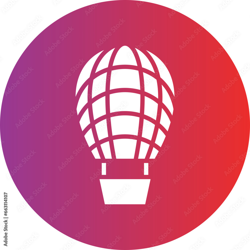 Fototapeta premium Hot Air Balloon Icon Style