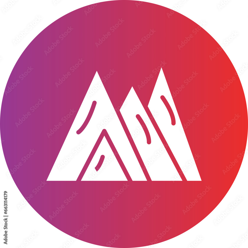 Mountains Icon Style Mountains Icon Style