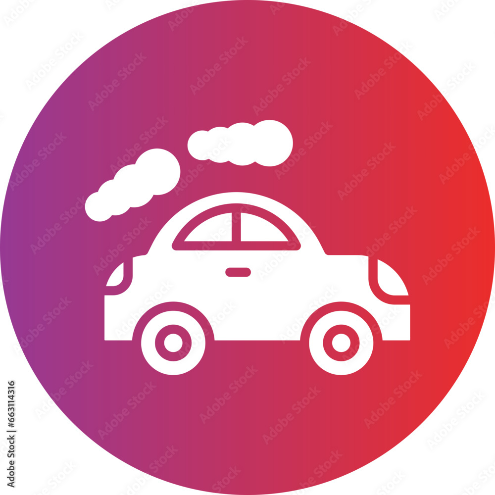 Car Pollution Icon Style