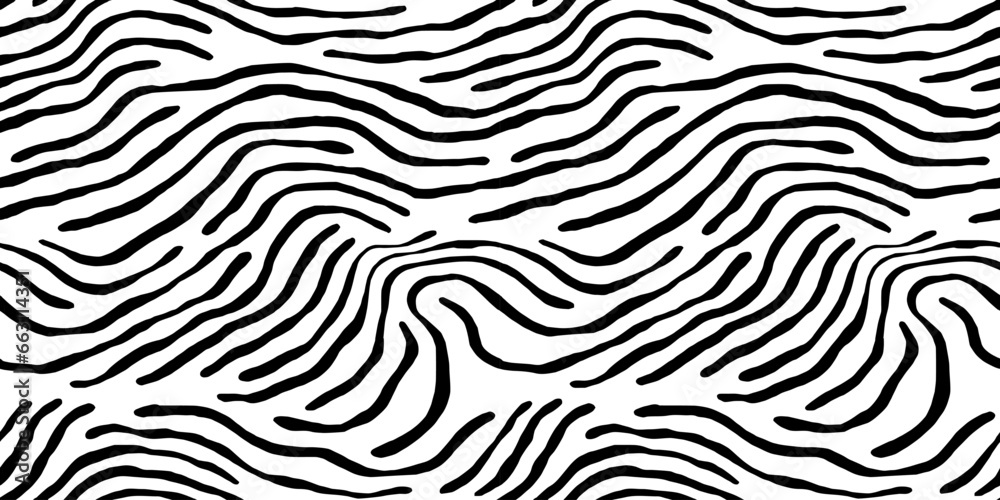 Abstract black and white line doodle seamless pattern. Creative organic style drawing background, trendy design with basic shapes. Simple hand drawn wallpaper print texture.