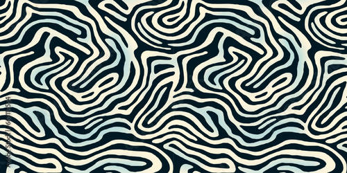 Abstract black and white line doodle seamless pattern. Creative organic style drawing background, trendy design with basic shapes. Simple hand drawn wallpaper print texture.