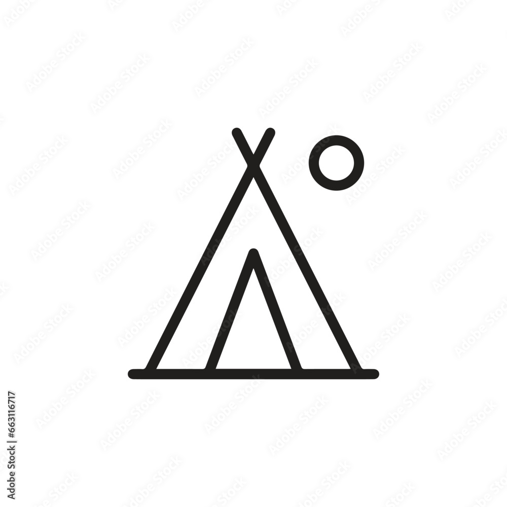 Camping icon vector. Linear style sign for mobile concept and web design. Camping symbol illustration. Pixel vector graphics - Vector. Camping icon vector. Linear style sign for mobile concept and web design. Camping symbol illustration. Pixel vector graphics - Vector.
