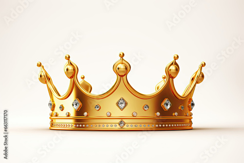 A luxurious gold crown adorned with sparkling diamonds photo
