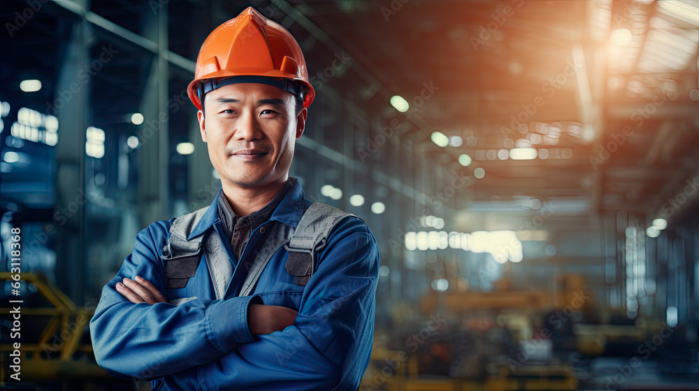 Portrait of an asian male engineer working in a factory Portrait of an asian male engineer working in a factory