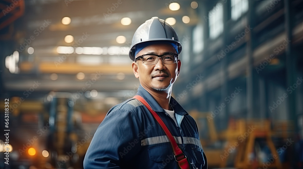 Portrait of an asian male engineer working in a factory Portrait of an asian male engineer working in a factory