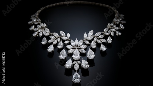 "A mesmerizing choker necklace featuring a cascade of pear-shaped diamonds set in white gold