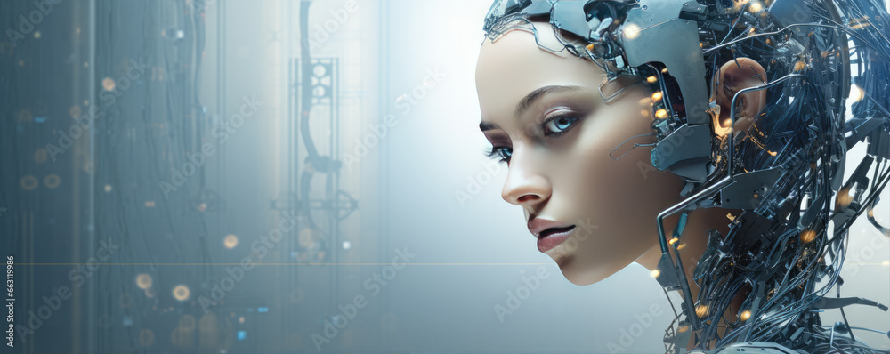 Artifical inteligence wide banner, modern technology Artifical inteligence wide banner, modern technology