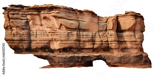 sandstone rock formation isolated on transparent background - landscape design element PNG cutout photo