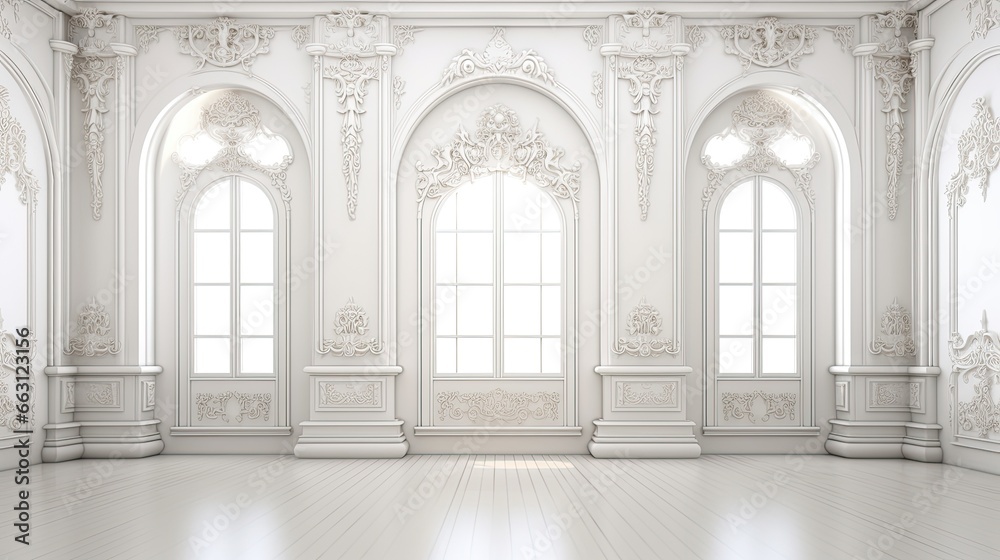 Indoor Architecture: Ancient Palace Interior with Historic Marble Flooring