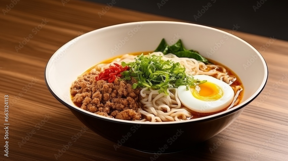 Instant noodle soup with minced pork Instant noodle soup with minced pork