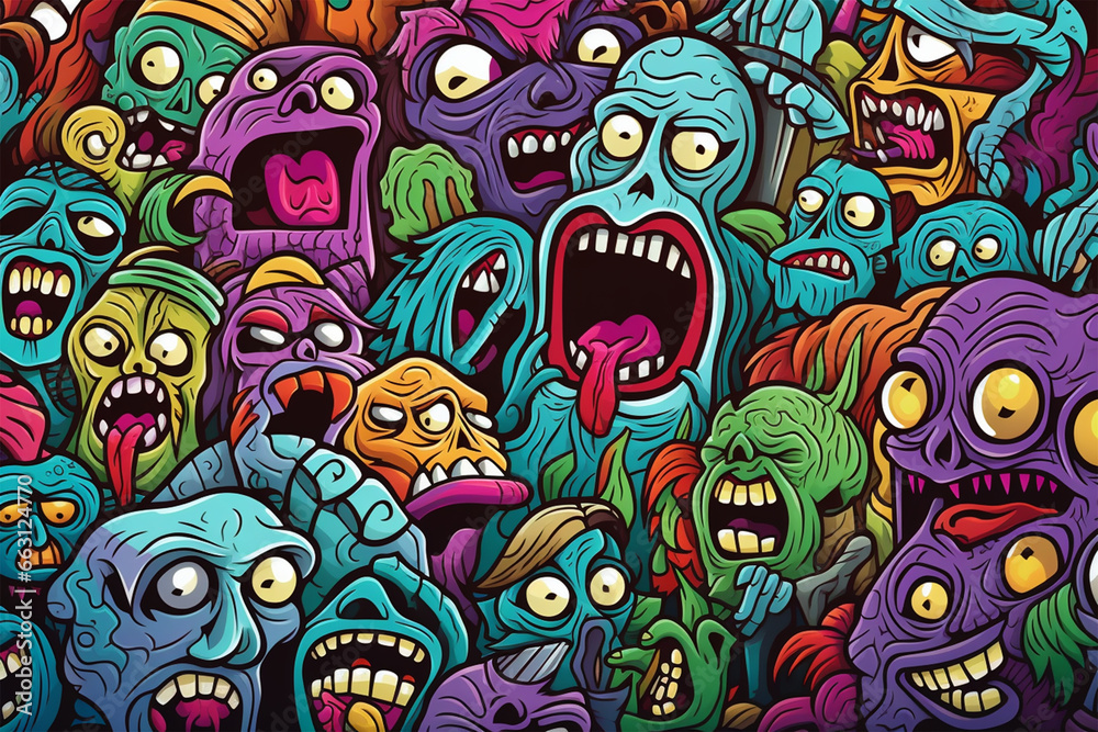 zombie doodle graffiti illustration