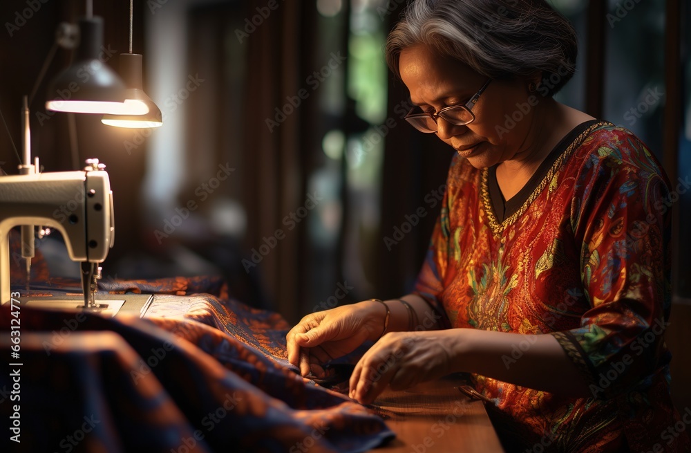 crafting a baju kurung dress with a classic sewing machine crafting a baju kurung dress with a classic sewing machine