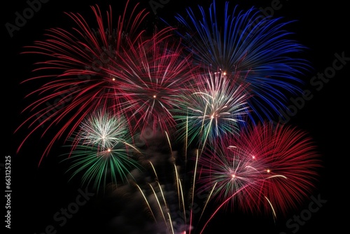 fireworks in patriotic colors. Generative AI