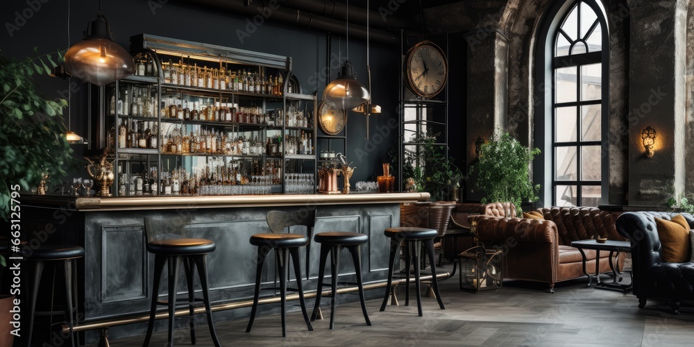 a image Cool pub or bar interior, Generative AI