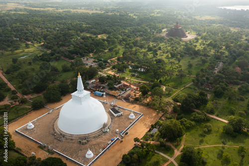 Bild auf Leinwand Top view of Buddhist stupa temple in Anuradhapura - Sri Lanka.