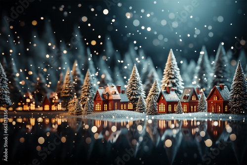 Enchanting Christmas Background Picture with Gifts, Boules de Noël, Blurry Shiny Lights, and Magical Festive Ambiance