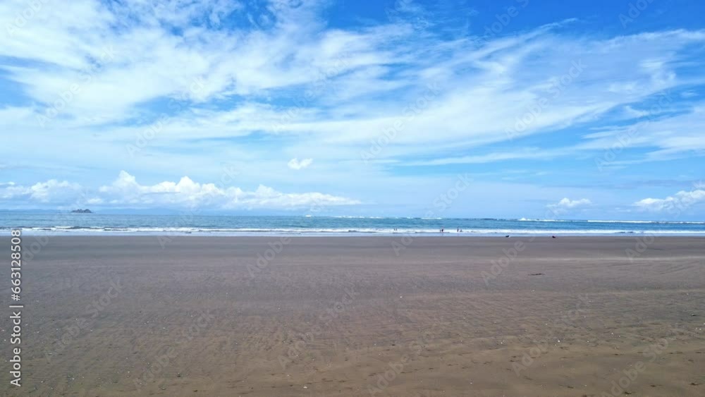 Empty remote tropical beach at the pacific coastline in Nature reserve in Costa Rica. Empty remote tropical beach at the pacific coastline in Nature reserve in Costa Rica.