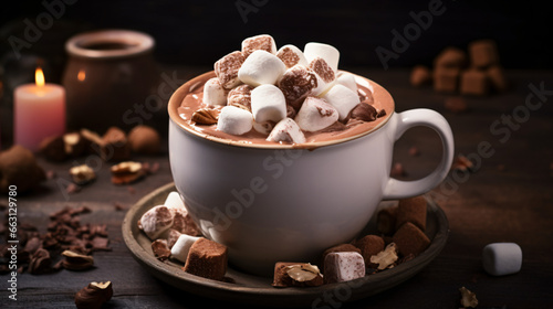 Hot cocoa marshmallow drink