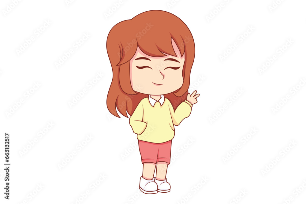 Cute Girl Character Design Illustration