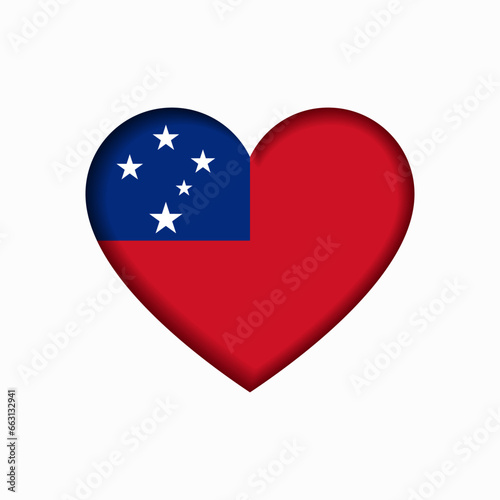 Free Download Samoan flag heart-shaped sign. Vector illustration. - GFXLoad