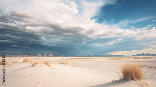 desert sand storm with white sand