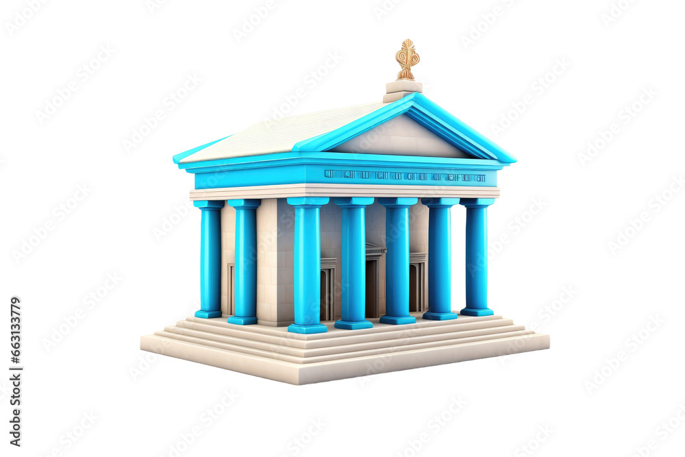 Architectural Bank Layout Design Isolated on Transparent Background