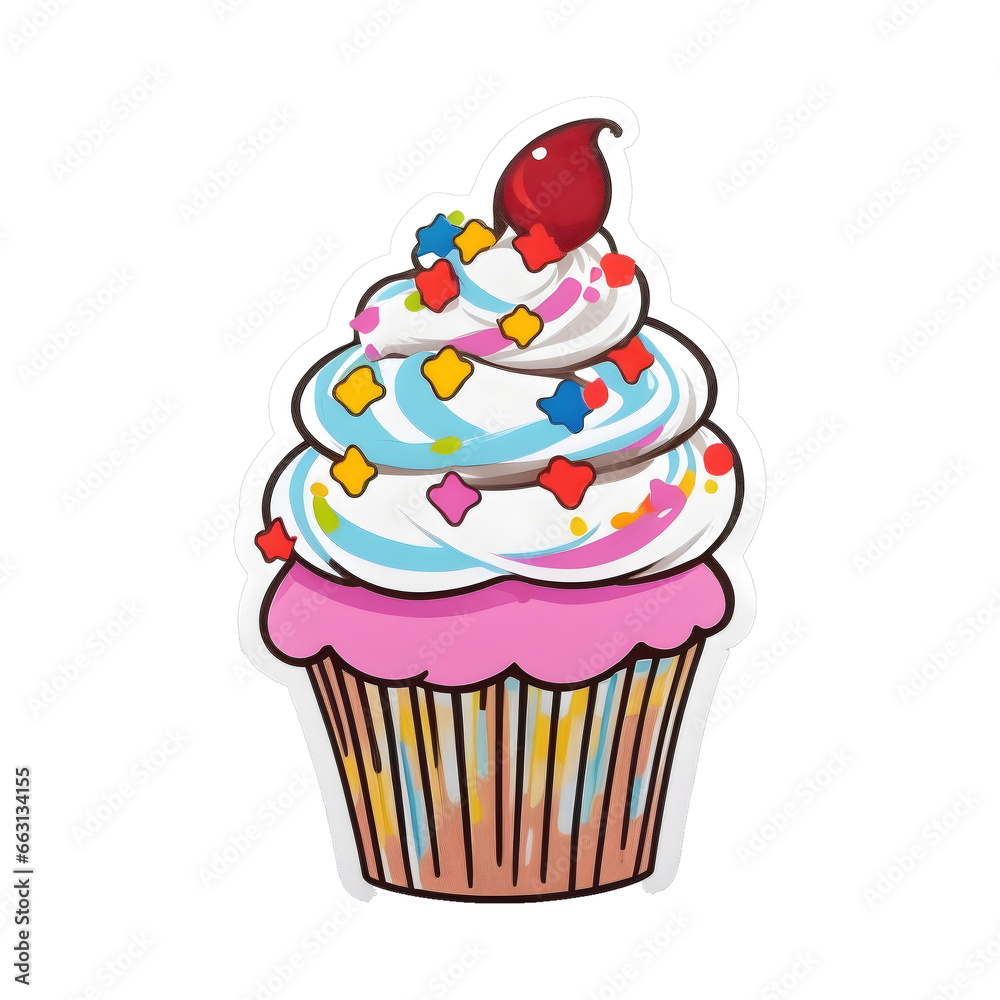 cupcake with cream and cherry,ai generative cupcake with cream and cherry,ai generative