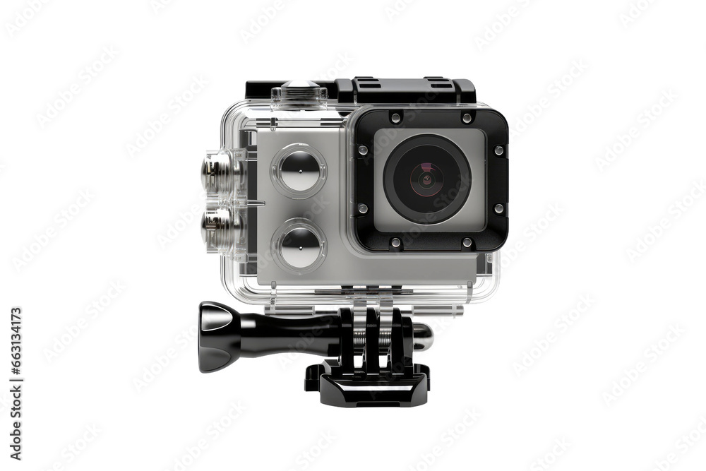 Advanced Features Action Cam Isolated on Transparent Background