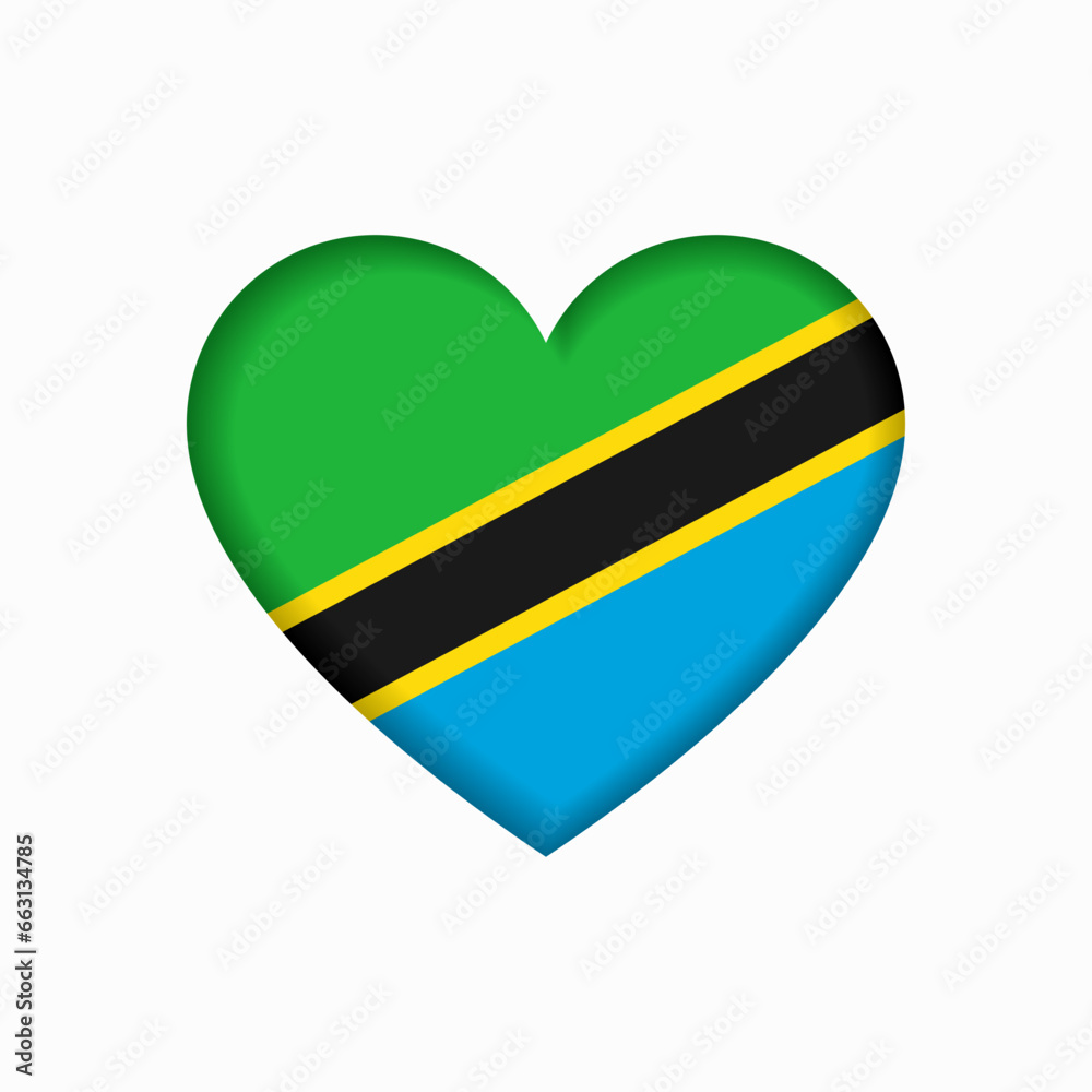 Tanzanian flag heart-shaped sign. Vector illustration. Tanzanian flag heart-shaped sign. Vector illustration.
