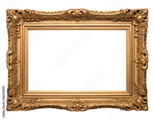 Psd golden frame transparent background