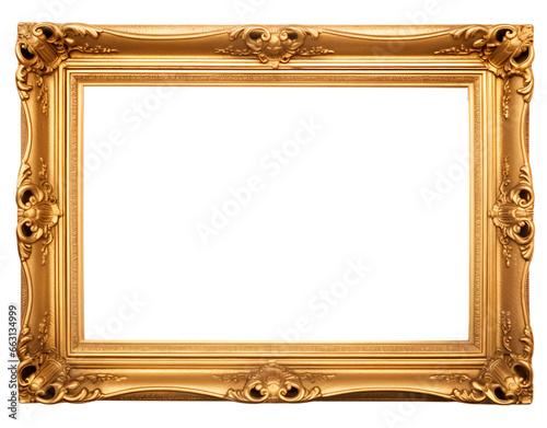 Psd golden frame transparent background