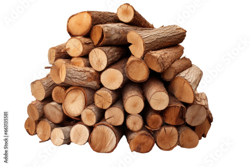 Outdoor Firewood Collection Isolated on Transparent Background