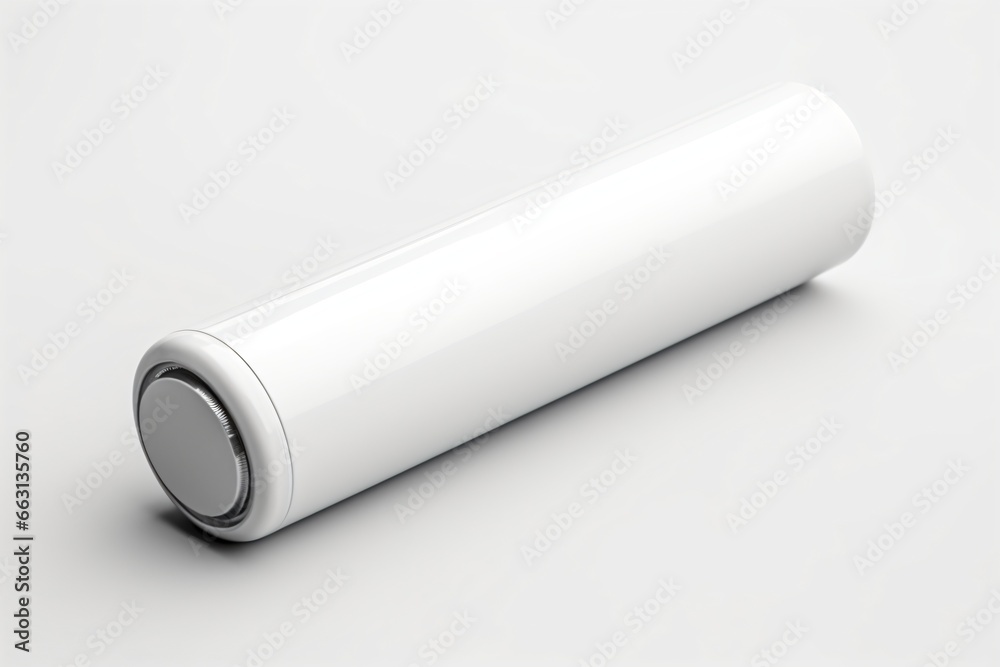 White battery isolated on a white background White battery isolated on a white background