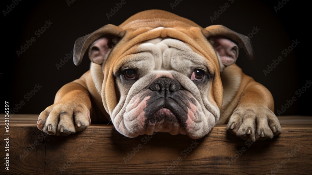 English bulldog looking tired