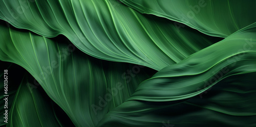 Textures of abstract green leaves for tropical leaf background. Flat lay, green nature concept, tropical leaf