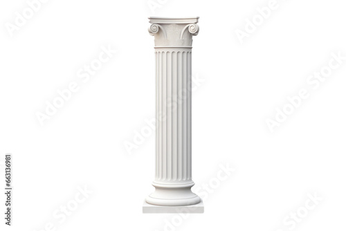 Sleek Doric Column Design Isolated on Transparent Background