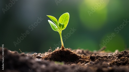 picture of delicate young plant growing from soil