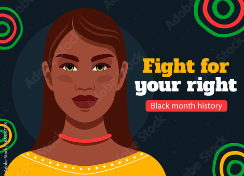 Hand-drawn black history month horizontal banners. For posters or advertisements to commemorate the annual black history month. Voices of the Movement
