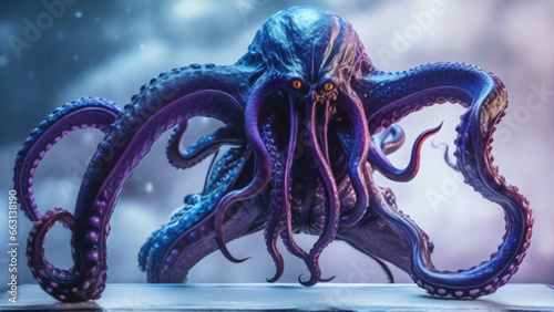 A large purple demon with long tentacles like a squid. Strong and fierce