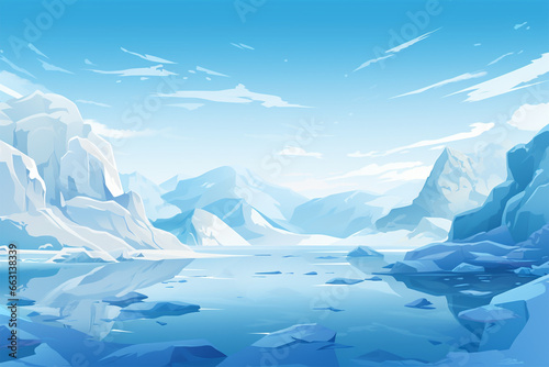 ice hill landscape vector illustration © Yoshimura